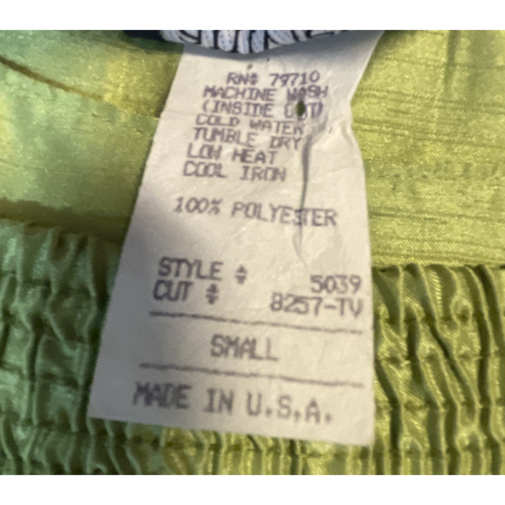 AMY JESS Women's Small 3-Piece JACKET TOP PANT Set Chartreuse GREEN Made in USA - Picture 13 of 16